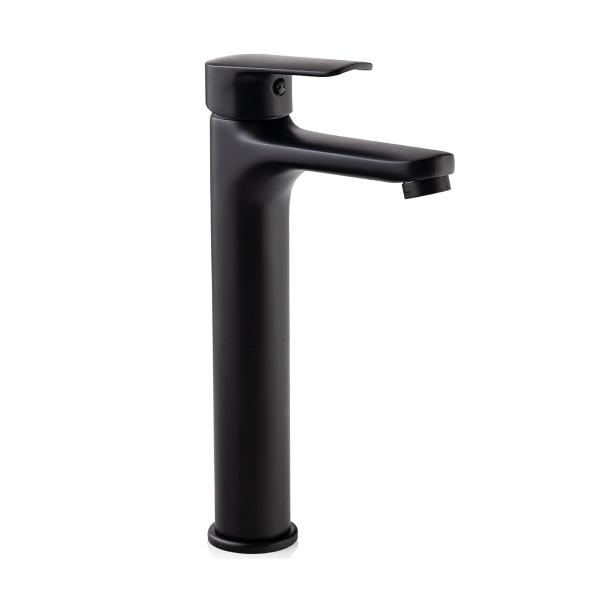 LLAVE PARA LAVABO MONOMANDO NEGRO MATE ALTA AHORRO DE AGUA