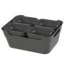 SET 8 CANASTAS ORGANIZADORAS ABIERTAS 29 X 20 X 12 CM POLIPROPILENO HUMO