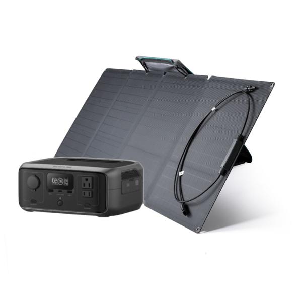 COMBO GENERADOR ELÉCTRICO SOLAR PORTÁTIL 300W/245WH Y PANEL SOLAR PLEGABLE DE 110W ENERGÍA LIMPIA