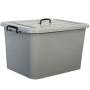 CAJA ORGANIZADORA SÓLIDA 72 L PLÁSTICO TAPA GRIS CON BROCHE