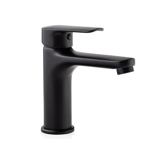 LLAVE PARA LAVABO MONOMANDO NEGRO MATE BAJA AHORRO DE AGUA