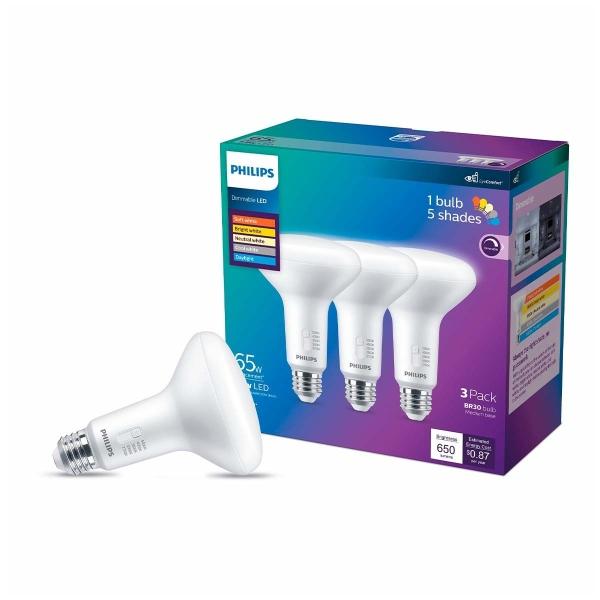 FOCO LED E26 BR30 LUZ FRÍA Y CÁLIDA ATENUABLE 7.2 W 3 PIEZAS