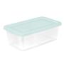 CAJA ORGANIZADORA TRANSPARENTE 5.7 L PLÁSTICO TAPA VERDE MENTA
