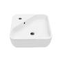 LAVABO PARA BAÑO DE SOBREPONER BLANCO CUADRADO 38 X 38 CM CON REBOSADERO