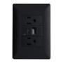PLACA 3 MOD CON 2 CONTACTOS 2P+T Y TOMA USB A NEGRO