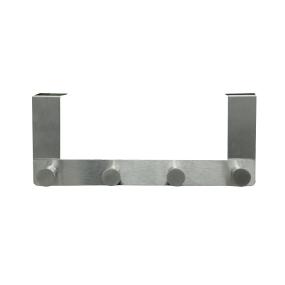 PERCHERO PUERTA 4 GANCHOS INOX 25 X 11.5 X 4.5 CM