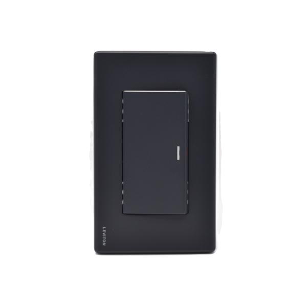 INTERRUPTOR SENCILLO NEGRO CON PLACA STALO