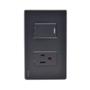 INTERRUPTOR SENCILLO Y CONTACTO NEGRO CON PLACA STALO