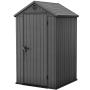 COBERTIZO DE ALMACENAMIENTO PARA EXTERIOR VERTICAL DE POLIPROPILENO 126 X 117 X 205 CM GRIS