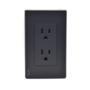 CONTACTO DÚPLEX NEGRO CON PLACA STALO