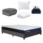 COLCHÓN MATRIMONIAL SPRING AIR + BOX + ALMOHADA + PROTECTOR + SÁBANAS + EDREDÓN