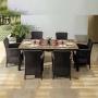 JUEGO DE JARDÍN COMEDOR CAPRI 7 PIEZAS WENGUE