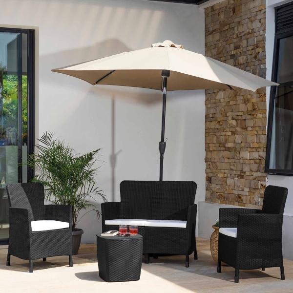 JUEGO DE JARDÍN SALA COMFORT CAPRI 4 PIEZAS WENGUE