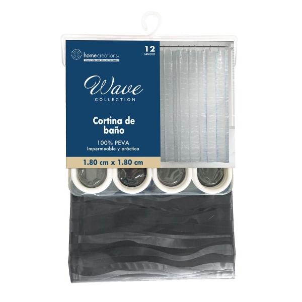 CORTINA DE REGADERA GRIS PEVA 3D