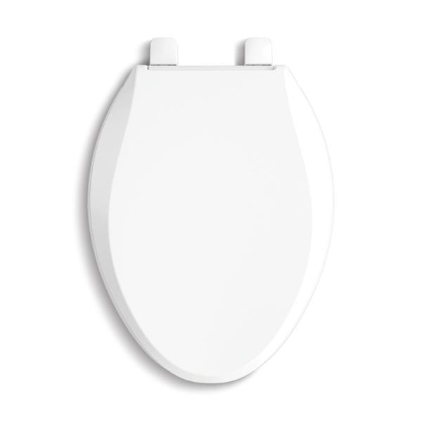 ASIENTO PARA BAÑO ALARGADO PLÁSTICO BLANCO CIERRE LENTO