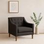 SILLÓN FIJO 1 PERSONA MILTON TAPIZ IMPORTADO NEGRO