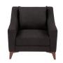 SILLÓN FIJO 1 PERSONA LANSON TAPIZ IMPORTADO NEGRO