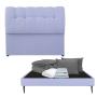 CABECERA QUEEN SIZE DICASA NUBE COLOR LILA + BASE SLIM + ROPA DE CAMA