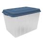 CAJA ORGANIZADORA TRANSPARENTE 25 L PLÁSTICO TAPA CLARIFICADO PLUMBAGO CON ASAS