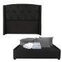 CABECERA QUEEN SIZE DICASA ZEFYR COLOR NEGRO + BASE CAMA + ROPA DE CAMA