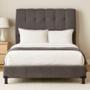 CABECERA MATRIMONIAL DICASA NUBE COLOR GRIS + BOX + ROPA DE CAMA