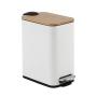 BOTE DE BASURA 5 L BLANCO CON TAPA DE BAMBÚ