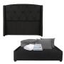 CABECERA MATRIMONIAL DICASA ZEFYR COLOR NEGRO + BASE CAMA + ROPA DE CAMA