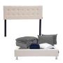 CABECERA MATRIMONIAL DICASA BILBAO COLOR BEIGE + BOX + ROPA DE CAMA