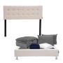 CABECERA QUEEN SIZE DICASA BILBAO COLOR BEIGE +BOX +ROPA DE CAMA