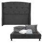 CABECERA QUEEN SIZE DICASA ZEFYR COLOR GRIS + BOX +ROPA DE CAMA