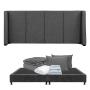 CABECERA KING SIZE DICASA MILAN COLOR GRIS + BOX + ROPA DE CAMA