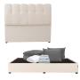 CABECERA KING SIZE DICASA NUBE COLOR BEIGE + BASE CAMA + ROPA DE CAMA