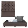 CABECERA KING SIZE DICASA CAPRI COLOR CAFÉ +BASE CAMA + 2 ALMOHADAS + PROTECTOR + SÁBANAS