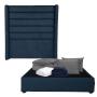 CABECERA MATRIMONIAL DICASA POLAR COLOR AZUL + BASE CAMA + ROPA DE CAMA