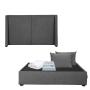CABECERA MATRIMONIAL DICASA MILAN COLOR GRIS + BASE CAMA + 2 ALMOHADAS + PROTECTOR + SÁBANAS