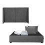 CABECERA QUEEN SIZE DICASA MILAN COLOR GRIS + BASE CAMA + 2 ALMOHADAS + PROTECTOR + SÁBANAS