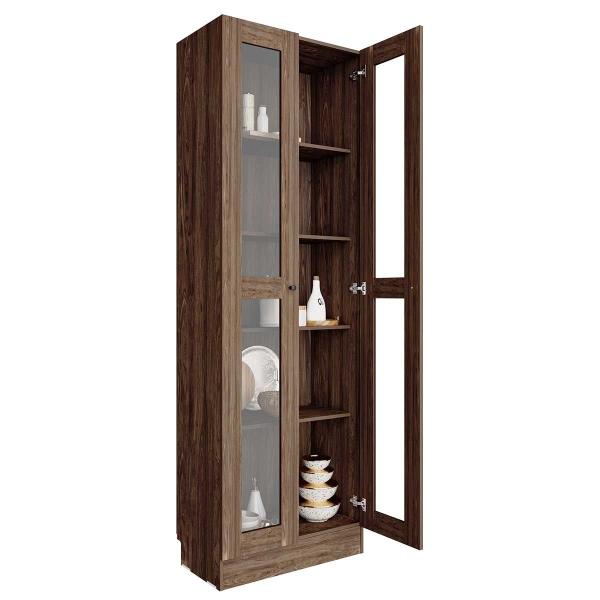 ESTANTE MADERA 4 NIVELES 40 KG 180 X 60 X 29 CM CON PUERTAS DE ACRILICO