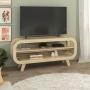 MUEBLE PARA TV PARA 55 PULGADAS MDP Y MDF MADERA NATURAL 133.5 X 33 X 59 CM