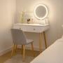 TOCADOR ESCRITORIO MDF BLANCO CON ESPEJO Y CAJONES ESTILO MINIMALISTA