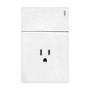 PLACA PLANA CON 1 INTERRUPTOR SENCILLO Y 1 CONTACTO DE 1.5 MÓDULOS FLAT BLANCA