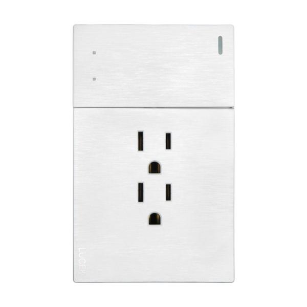 PLACA PLANA CON 1 INTERRUPTOR DE ESCALERA Y 2 CONTACTOS DE 1 MODULO FLAT BLANCA