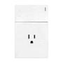 PLACA PLANA CON 1 INTERRUPTOR DE ESCALERA Y 1 CONTACTO DE 1.5 MÓDULOS FLAT BLANCA