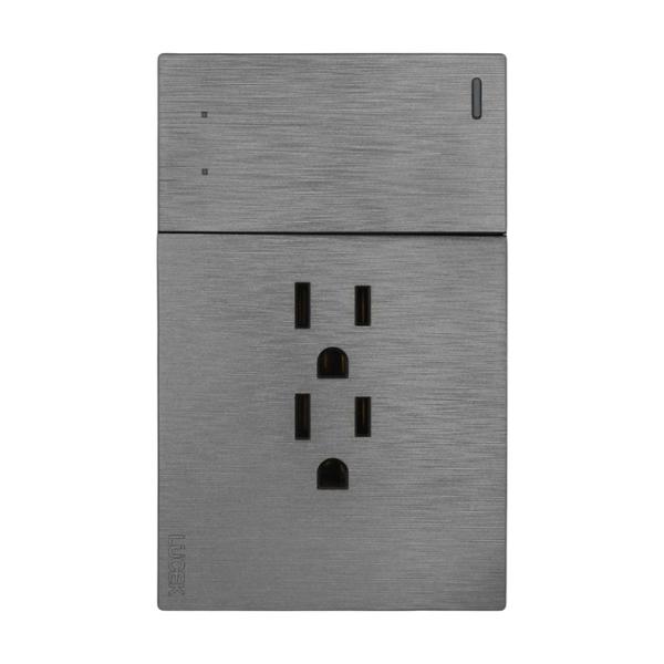 PLACA PLANA CON 1 INTERRUPTOR DE ESCALERA Y 2 CONTACTOS DE 1 MODULO FLAT PLATA