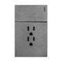 PLACA PLANA CON 1 INTERRUPTOR DE ESCALERA Y 2 CONTACTOS DE 1 MODULO FLAT PLATA