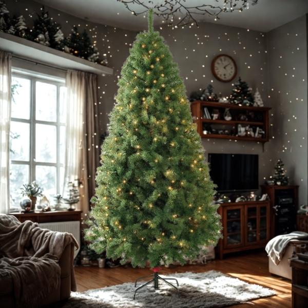 PINO VERMONT VERDE NO.7 DE 220CM CON LUCES LED