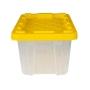 CAJA ORGANIZADORA TRANSPARENTE 6.15 L PLÁSTICO TAPA AMARILLA APILABLE