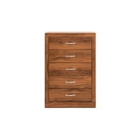 CÓMODA CAJONERA MDF NOGAL 5 CAJONES PARA RECÁMARA CON JALADERAS DE METAL
