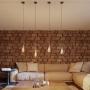 LAMPARA COLGANTE VINTAGE LED, 4W, LUZ CALIDA, COLOR CROMO
