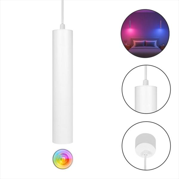 LAMPARA COLGANTE, INCLUYE FOCO RGB 5W, COLOR BLANCO