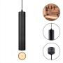 LAMPARA COLGANTE, LUZ CALIDA 2400K, 6W, ATENUABLE,COLOR NEGRO